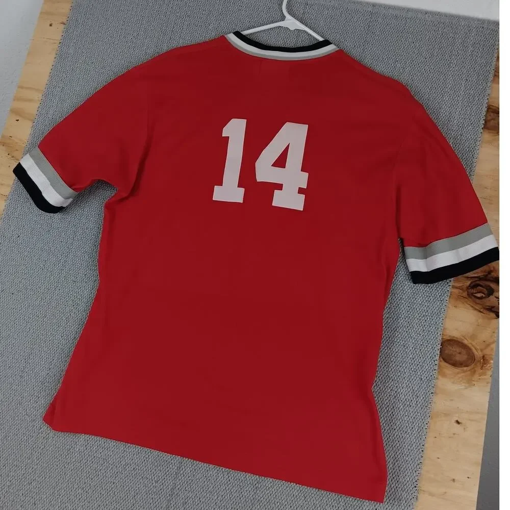 Spanjan‎ Vintage Marathon Oil Baseball Shirt Boys XL Red Advertising Logo USA 14